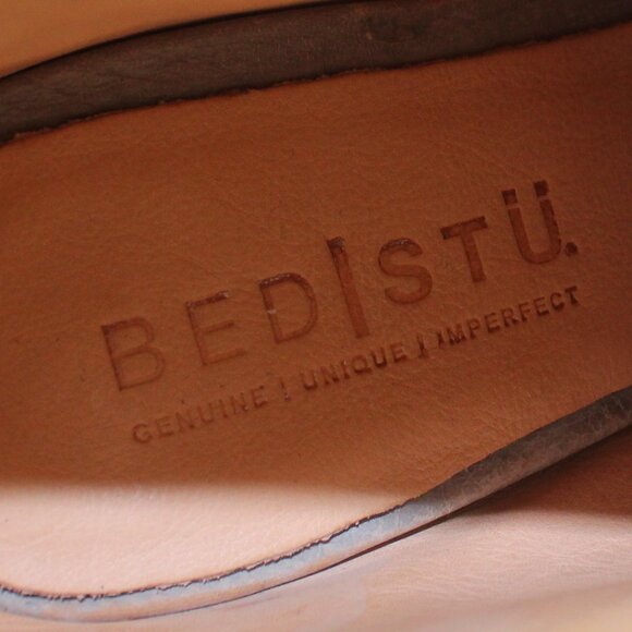 Bed Stu Onset Gray Washed Peep Toe Stacked Heel Bootie, 6.5 - Picture 9 of 9